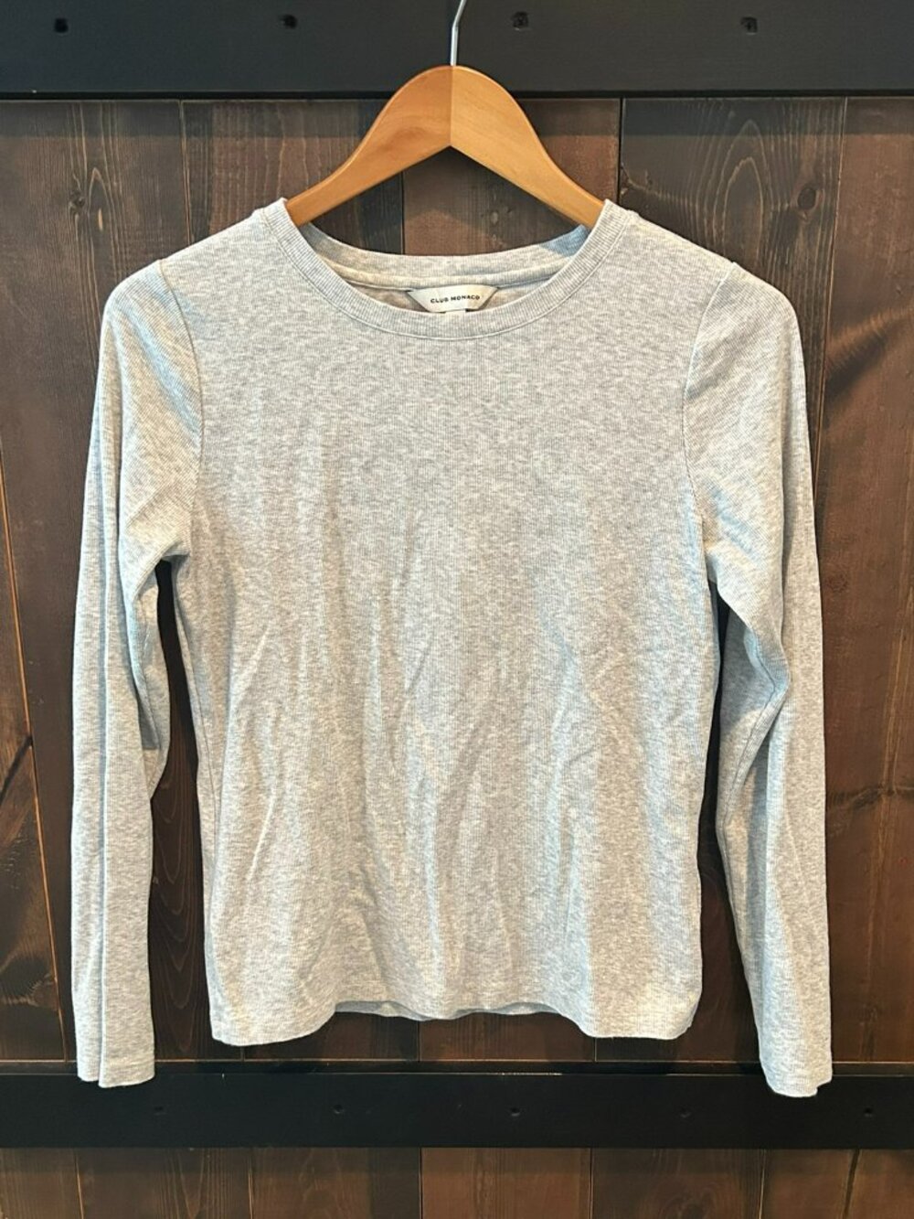 Club Monaco Classic Grey Long Sleeve Top Women's Size L